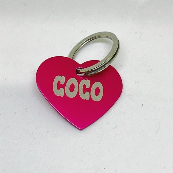 Hot Pink Personalized Pet Tag 1 Side - Picture 2 of 2